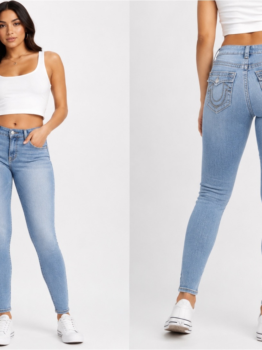 True Religion Jennie Curvy Mid Rise Super Skinny Jeans Women’s Size 27